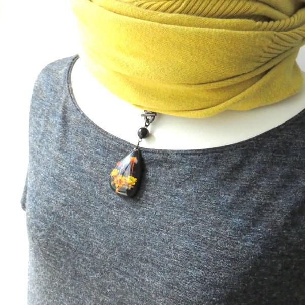 ネックレス ヴインテージ 大きめ 花 フラワー ドロップ しずく 昭和