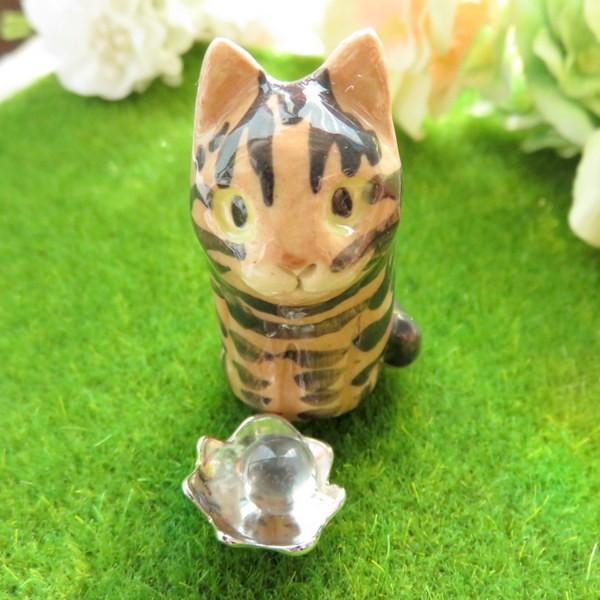 キジトラ 猫 ミニ骨壷 ペット 分骨 お骨入れ 手元供養 陶器 骨壺 遺骨