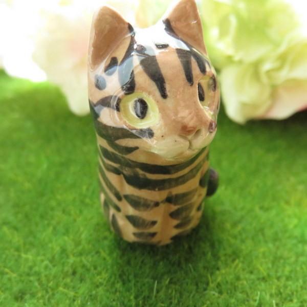 キジトラ 猫 ミニ骨壷 ペット 分骨 お骨入れ 手元供養 陶器 骨壺 遺骨