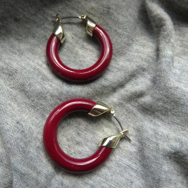 フープピアス 大ぶり 白 ホワイト アイボリー レッド 赤 リング 輪っか