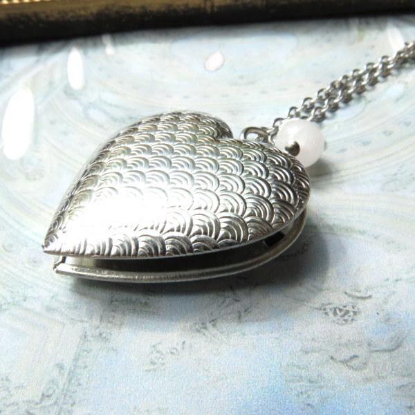 ロケットペンダント サージカル ステンレス 文様 ハート シンプル