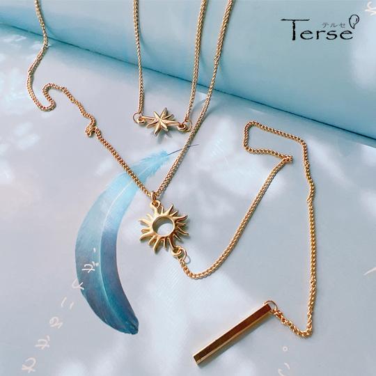 Terse 金 太陽 サン 星 スター 宇宙 2連ロングチェーンネックレス Y字ロ ペンダント レディース ゴールド レトロ ロングバー 上品 Sn0133a キラキラピアス 通販 Yahoo ショッピング