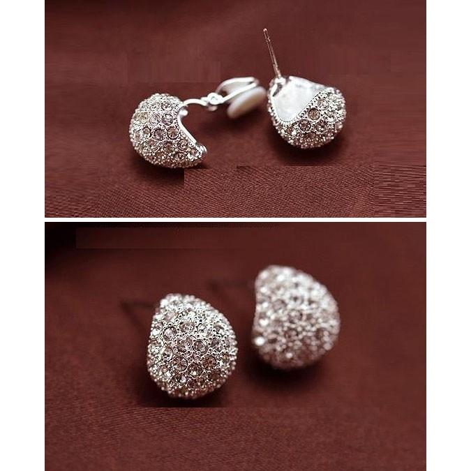 ピアス イヤリング 半円 月 スワロフスキー きらきら ゴージャス 結婚