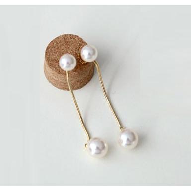 イヤリング ピアス パール 蛇腹チェーン ロングタイプ ゴールド シルバー ダブルパール 揺れる ゆらゆら 可愛い ノンホールピアス キラキラプラネット 通販 Yahoo ショッピング