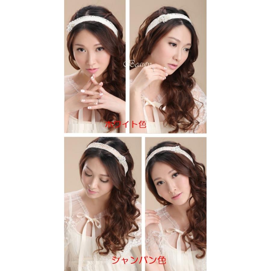 カチューム ヘアアクセサリー ウェディング フラワー お花 きらきら 結婚式 花嫁 手作り ハンドメイド レースとビジュのヘアバンド キラキラプラネット 通販 Yahoo ショッピング