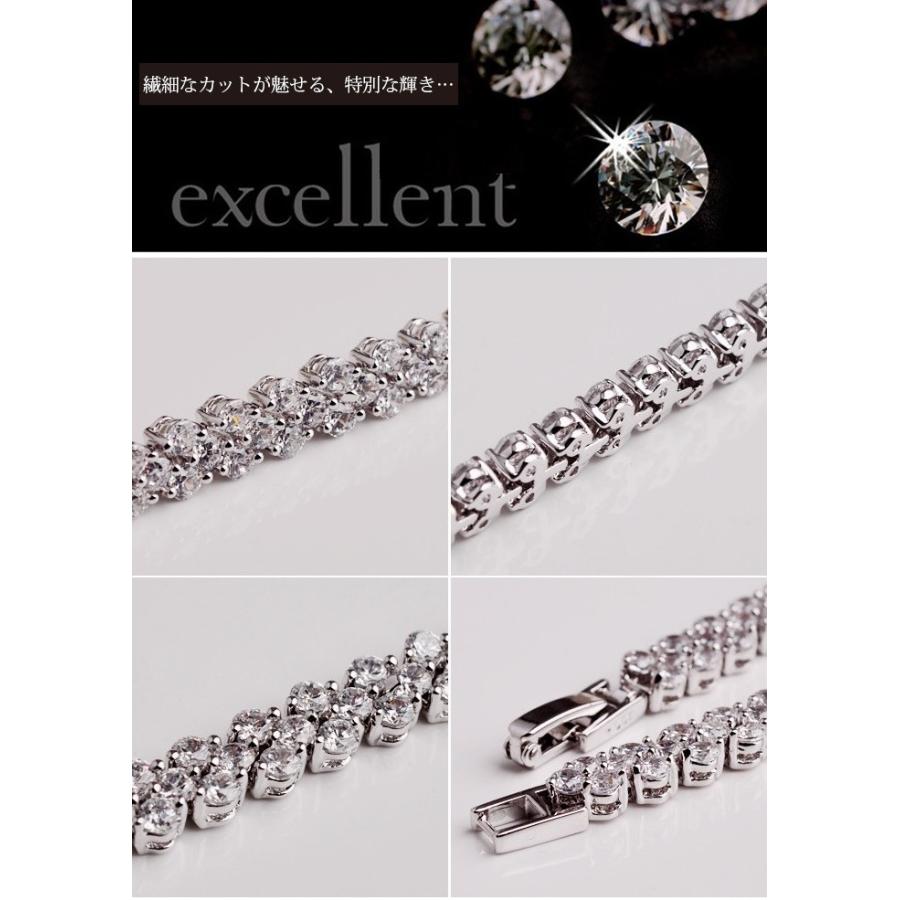 ブレスレット ハート テニス CZダイヤモンド ラインストーン