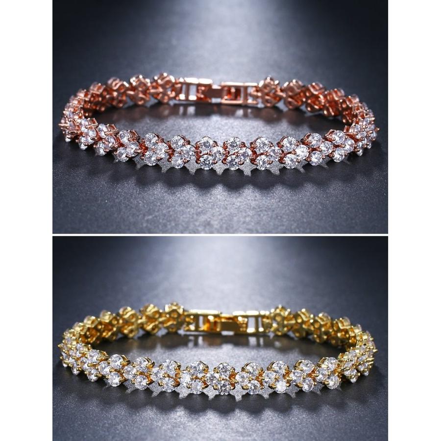 ブレスレット ハート テニス CZダイヤモンド ラインストーン