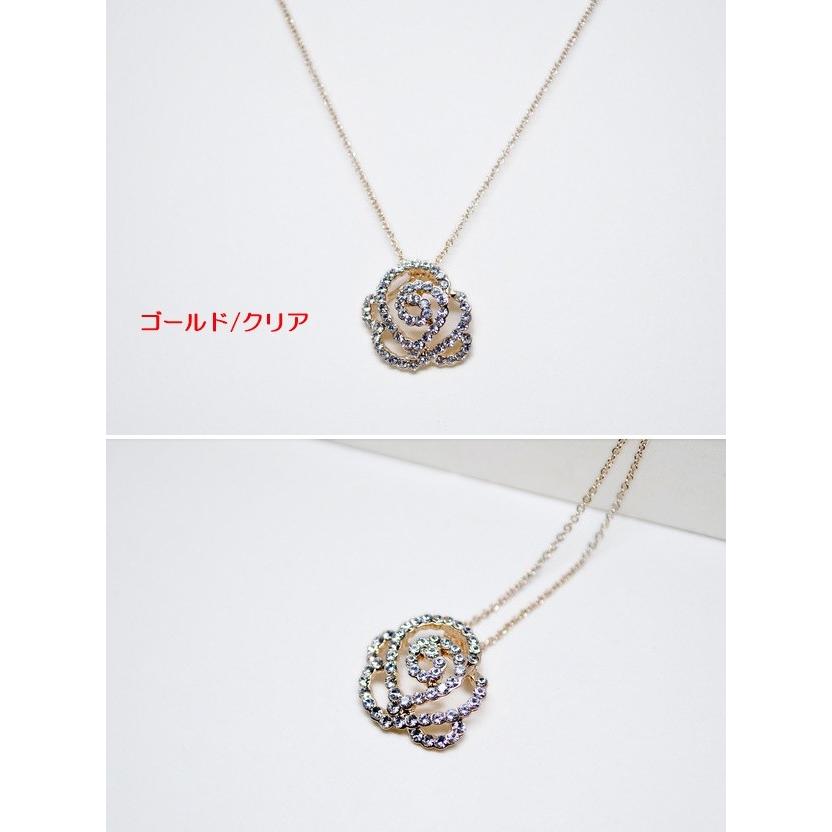ネックレス スワロフスキー ローズ バラ ばら フラワー お花 ネックレス スワロフスキー ローズ バラ ばら フラワー お花