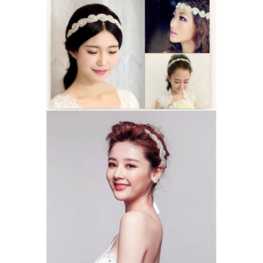 カチューム ヘアアクセサリー リボン 結婚式 花嫁 パーティ ウエディングヘッドドレス 幅広キラキラビジュー ヘアバンド リボンカチューム キラキラプラネット 通販 Yahoo ショッピング