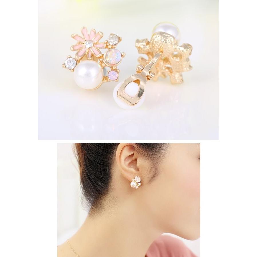 627】ビジューとハートのピアス／イヤリング