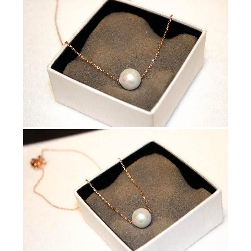 ネックレス 真珠 貝パール 10mm ホワイト ピンクゴールド イエロー