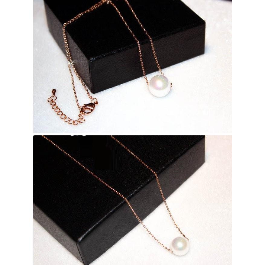 ネックレス 真珠 貝パール 10mm ホワイト ピンクゴールド イエロー