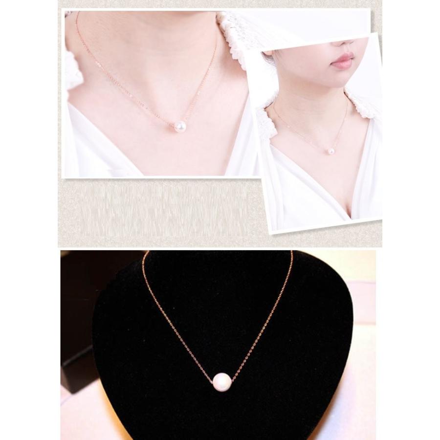 ネックレス 真珠 貝パール 10mm ホワイト ピンクゴールド イエロー