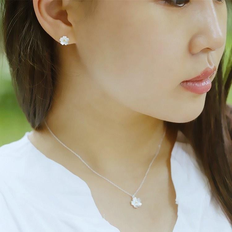 ピアス ネックレス 桜 さくら サクラ フラワー お花 シルバー ピアス ネックレス 桜 さくら サクラ フラワー お花 シルバー