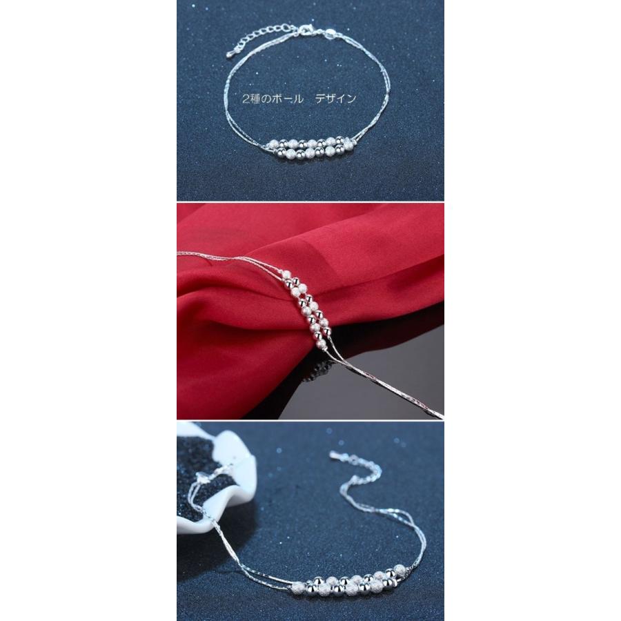 アンクレット シルバー925 プラチナ仕上げ シンプル 夏アクセ サンダル