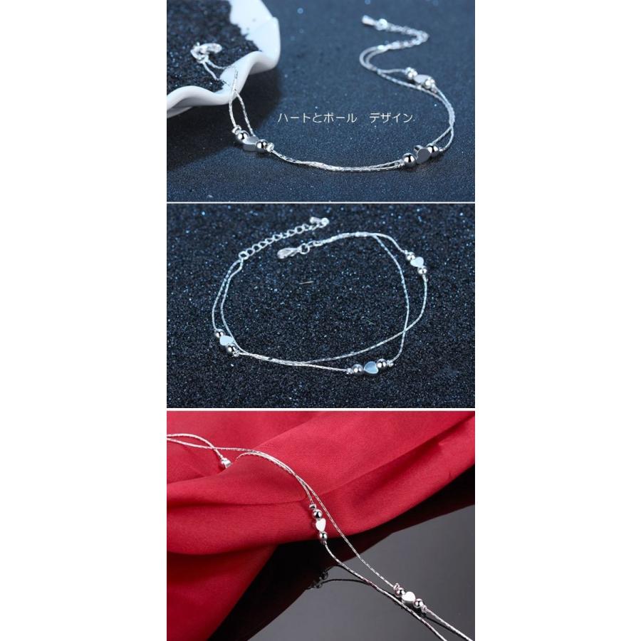 アンクレット シルバー925 プラチナ仕上げ シンプル 夏アクセ サンダル