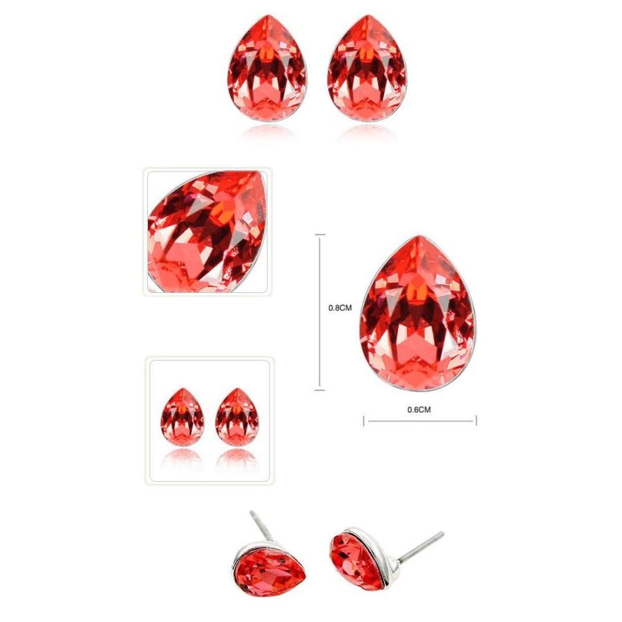 Swarovski クリスタル　ドロップ型ピアス Originally ドロップピアス, クリスタル・パール, ホワイト