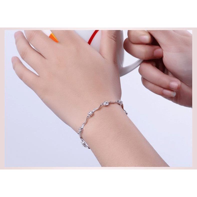 ブレスレット レディース キュービックジルコニア ステーション 華奢