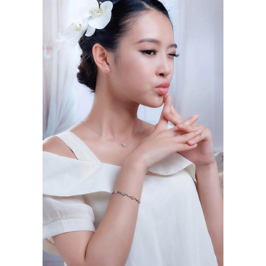 ブレスレット レディース キュービックジルコニア ステーション 華奢