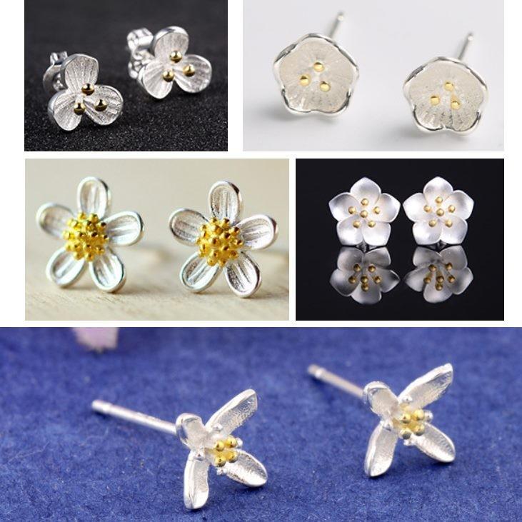 ピアス 桜 さくら 三つ葉 四つ葉 菊 フラワー お花 シルバー925 プラチナ仕上げ 可愛い 小さい 低アレルギー 清楚 キラキラプラネット 通販 Yahoo ショッピング