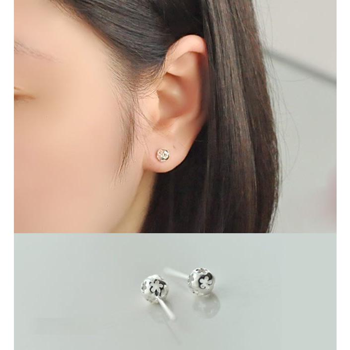 ピアス 透かし彫り 透かし模様 透かし柄 ボール 丸玉 梅 クラシカル