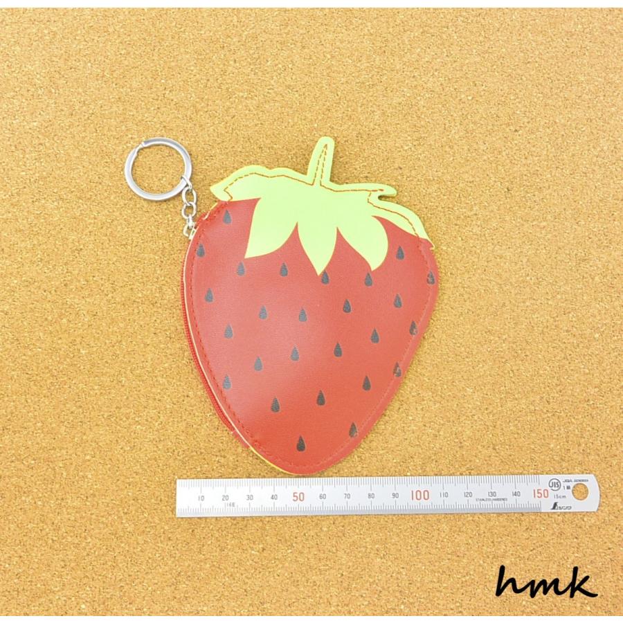 Sale！】レザーポーチ イラスト風 フルーツ いちご PUレザーポーチ