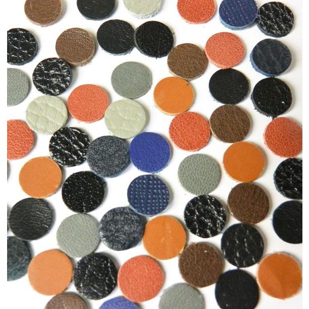 レザーパーツ 丸レザーパーツ 1.0cm ベーシックカラー 10枚入りアソートSET レザークラフト | 