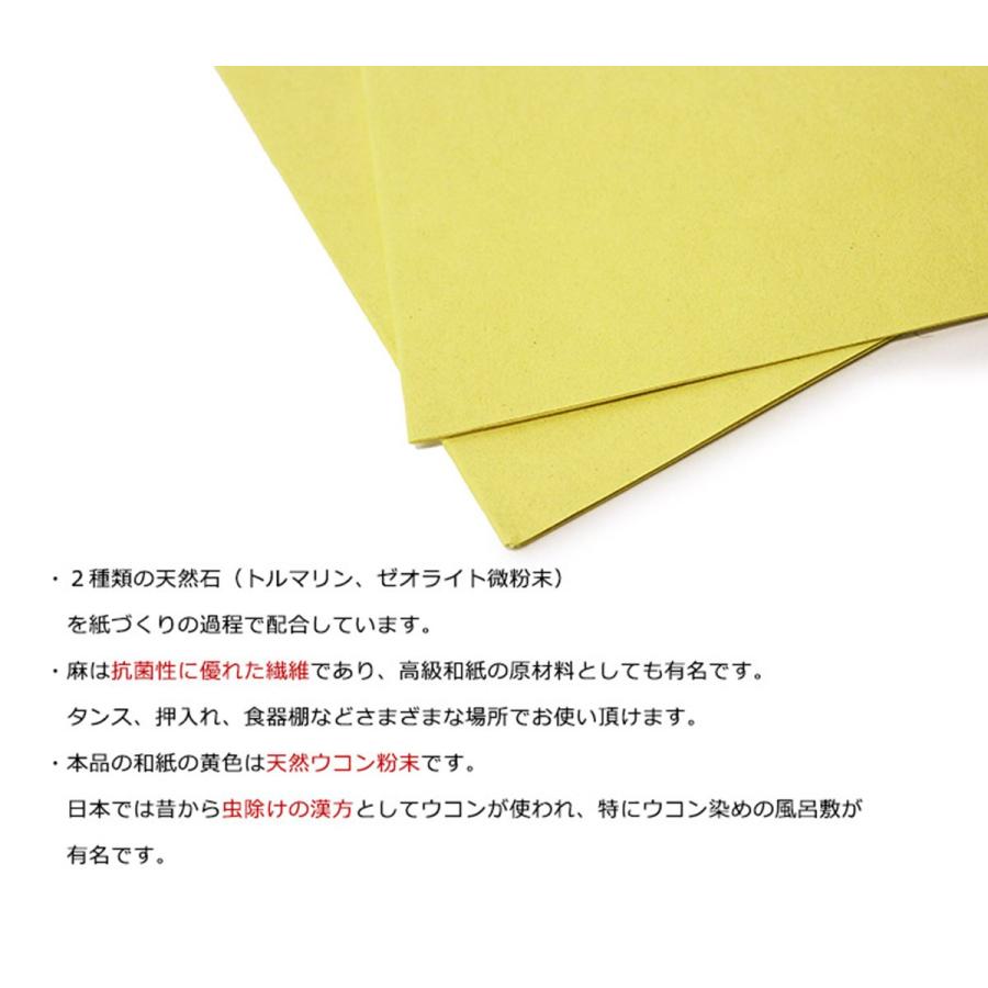 《T》 半永久的に使える きものを守る 漢方敷 (2シート入)【お取寄せ】 kmr 着物 和装 着付小物 保存 着物の保管に 除湿 防カビ 高級和紙 防虫 脱臭 ウコン 抗菌｜kirakukai｜03