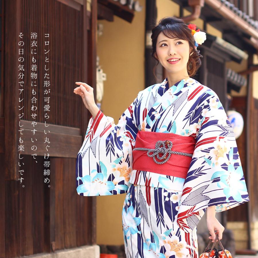 レトロモダン 和柄 丸ぐけ 帯締め 帯まわりをオシャレにするプチプラ小物♪ 帯じめ 帯〆 着物 和装小物 着付け小物 :koy-objm:木楽会 通販 和装小物 帯締め 組紐 組みひも 組み紐 オレンジ レッド 橙 赤