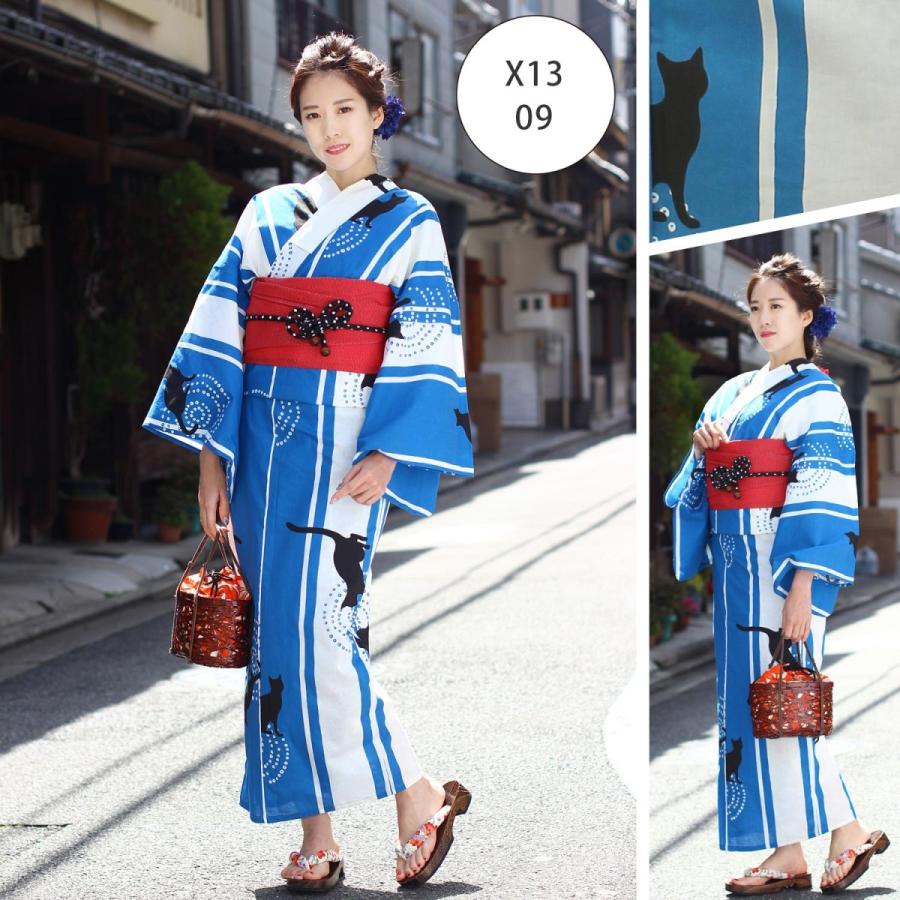 浴衣 単品 レディース ゆかた 全9柄 綿 フリーサイズ 猫 ねこ ネコ 大正浪漫 レトロ モダン デザイン 女性 ゆかた 帯 下駄 女性 150cm 160cm 簡単 夏祭り 盆踊り Tdm T X13 木楽会 通販 Yahoo ショッピング