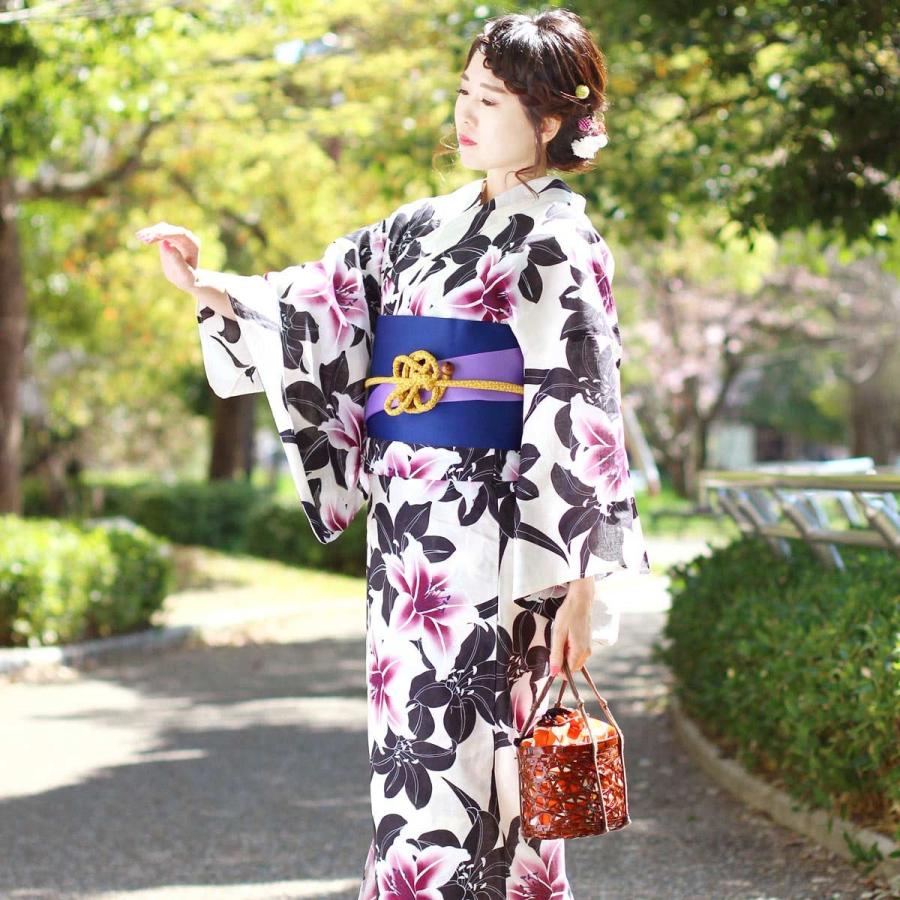 盛夏 クリームにふわり華牡丹☆高級大人ゆかた 浴衣☆新品 浴衣セット