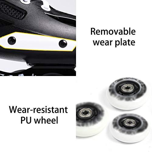 即購入可★ インラインスケート調整式インラインスケート、女子ローラースケート、屋外ローラーブレード、ビギナーレーシングスケート補助輪付(カラー:ホワイト、サイズ 【7520761296】(26738円)