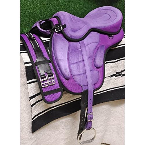 Manaal Enterprises All Purpose Synthetic Treeless FREEMAX English Horse Saddles Tack Get Matching Girth&Leather Straps and Aluminium Stirrups Siz トップス