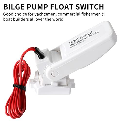 ビルジフロートスイッチ、Huazu Automatic Bilge Pump Float Switch Rule Float Switchボート着火保護水銀フリー用DC 12V 24V 32V