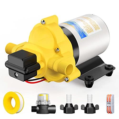 CircleRiver 12V DC RV淡水ポンプ3.5GPM 45PSI Premium Self Priming Diaphram