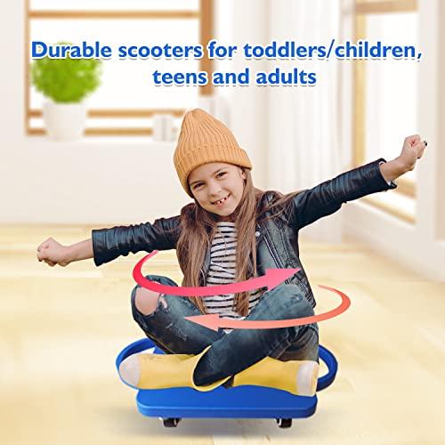 ハンドル付きGSEフロアスクーターボード、子供室内遊具用シッティングスクーター、子供用ノンマーリングプラスチックキャスター付ファンスクートボード(6枚 ハンドル付きGSEフロアスクーターボード 子供室内遊具用シッティングスクーター 子供用ノンマーリングプラスチックキャスター付ファンスクートボード