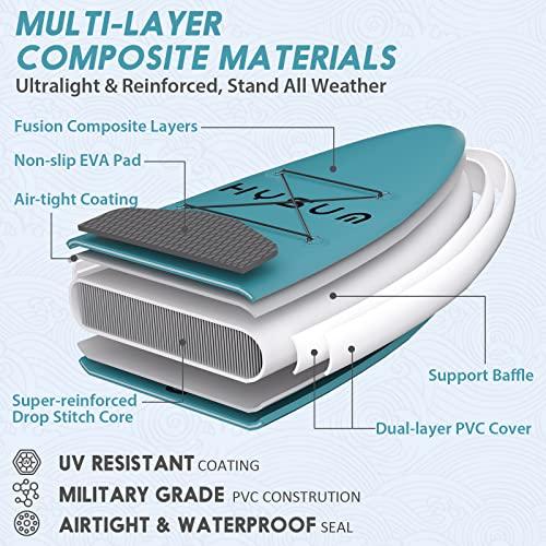 HYSUM インフレータブルパドルボード 10フィート スタンドアップパドルボード SUPボードアクセサリー付き 調節可能なパドル ポンプ メインフィン リーシュ インフレータブルパドルボード ポンプ スタンドアップパドルボード 10フィート 調節可能なパドル メインフィン SUPボードアクセサリー付き HYSUM リーシュ