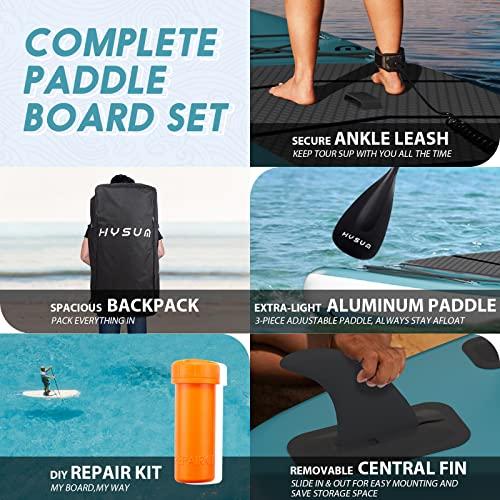 HYSUM インフレータブルパドルボード 10フィート スタンドアップパドルボード SUPボードアクセサリー付き 調節可能なパドル ポンプ メインフィン リーシュ インフレータブルパドルボード ポンプ スタンドアップパドルボード 10フィート 調節可能なパドル メインフィン SUPボードアクセサリー付き HYSUM リーシュ