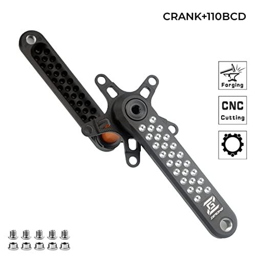 EVOSIDクランクセットバイク用クランクセット折りたたみ自転車用クランクセットGXP Bicycle Hollow Bike Crank Chainring 110BCD CNC単速バイク用折りたたみ EVOSIDクランクセットバイク用クランクセット折りたたみ自転車用クランクセットGXP Bicycle Hollow Bike Crank Chainring 110BCD 165mm クランク 498g 517g