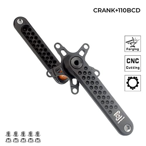 EVOSIDクランクセットバイク用クランクセット折りたたみ自転車用クランクセットGXP Bicycle Hollow Bike Crank Chainring 110BCD CNC単速バイク用折りたたみ EVOSIDクランクセットバイク用クランクセット折りたたみ自転車用クランクセットGXP Bicycle Hollow Bike Crank Chainring 110BCD 165mm クランク 498g 517g