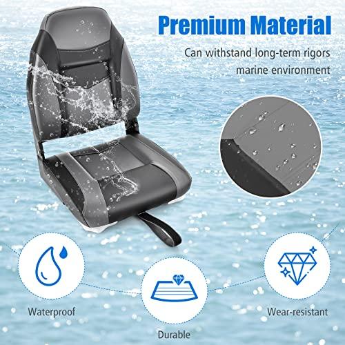 （新品,未開封） ゴープラスローバック/ハイバックボートシート、ステンレスネジ&アルミヒンジの折りたたみ式ボートシート、厚みのあるスポンジパディング、防水仕様の釣りキ 【VQL8848835864】(31462円)