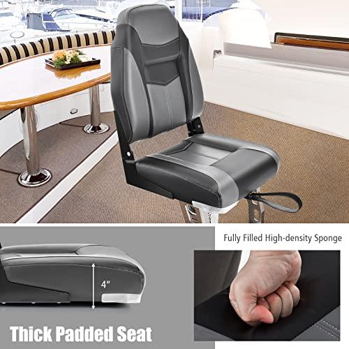 （新品,未開封） ゴープラスローバック/ハイバックボートシート、ステンレスネジ&アルミヒンジの折りたたみ式ボートシート、厚みのあるスポンジパディング、防水仕様の釣りキ 【VQL8848835864】(31462円)