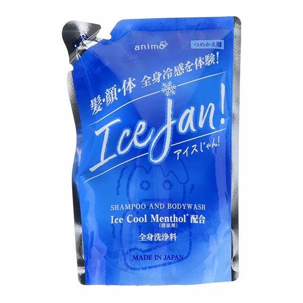 ロケット石鹸 エオリア 全身 洗浄料 ICE JAN! アイスじゃん! つめかえ用 350ml シャンプー ボディーソープ 冷感 ひんやり | 