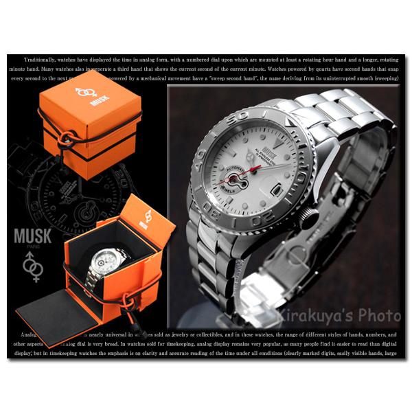 売り切れました】MUSK10気圧（100m防水）自動巻き腕時計（ムスクMMT