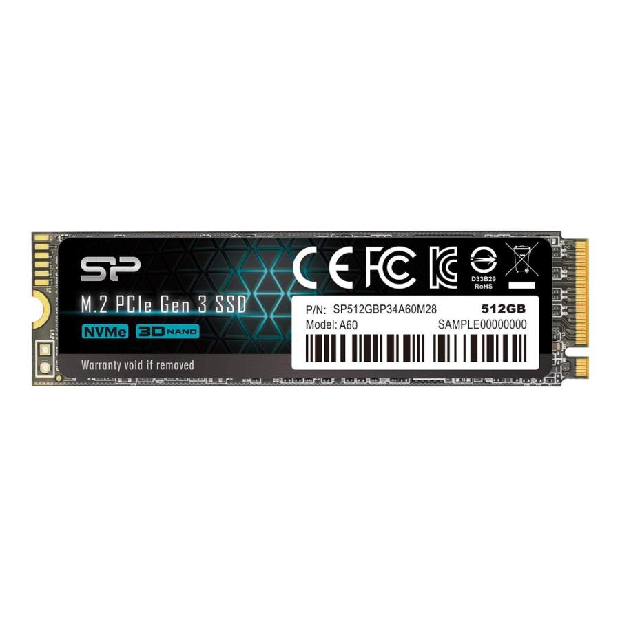 独特な 【送料無料】 NVMe1.3 PCIe3.0×4 2280 M.2 NAND 3D 512GB SSD シリコンパワー P34A60シリーズ SP512GBP34A60M28 5年保証 その他PCサプライ、アクセサリー