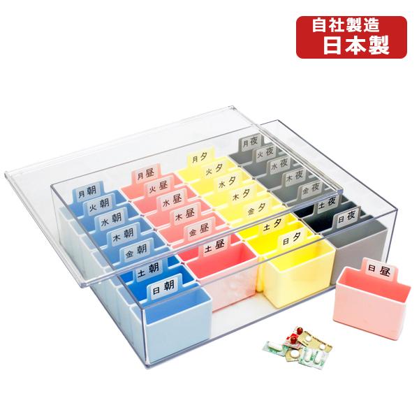 週間くすりケース　送料無料  自社蝶プラ工業製造 日本製　（Yahoo!・プラスチックの店キララ）