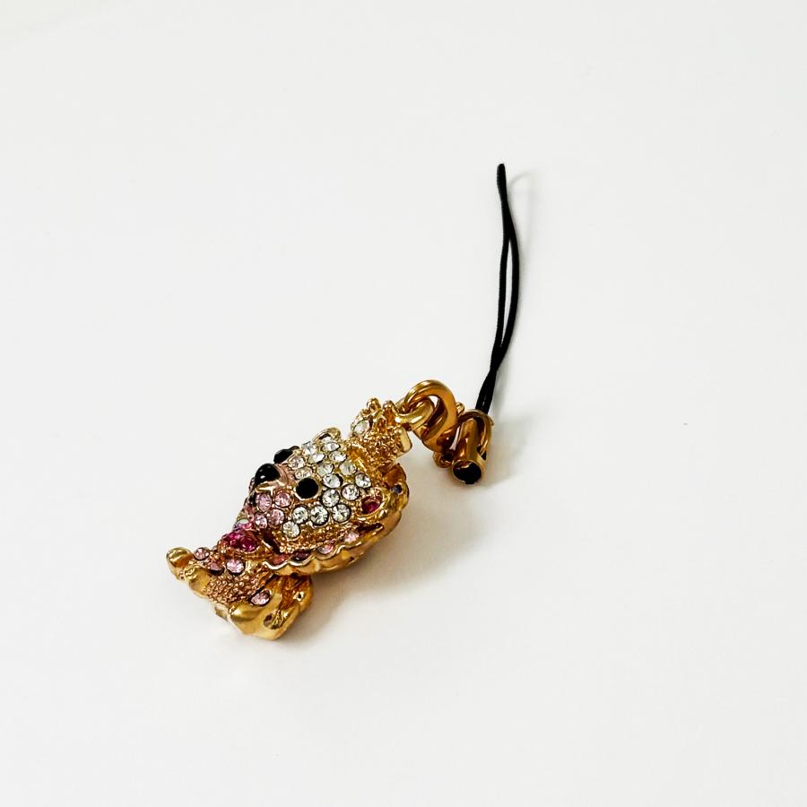 携帯ストラップ ライオン かわいい スマホチャーム きらきら シルバー