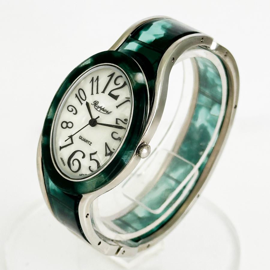 腕時計 レディース バングル オーバル 変形タイプ バングルウォッチ