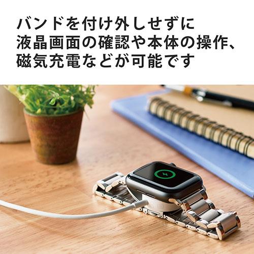 エレコム Apple Watch用プレミアムステンレスバンド(45/44/42mm) AW-44BDSS3SV｜kirari-ds｜05