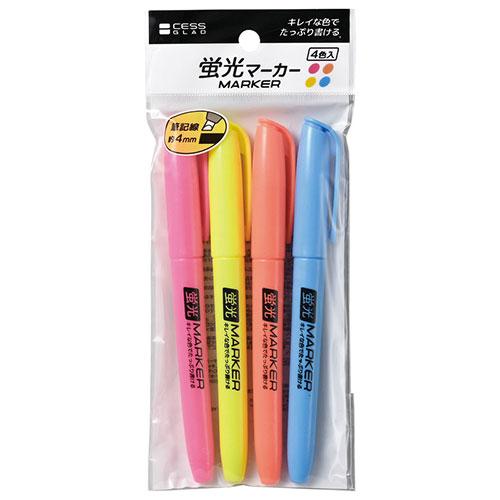 CESS GLAD 蛍光マーカー4P 22351607 : はるいろ暮らしの雑貨店 CESS GLAD 蛍光マーカー4P 22351607 : はるいろ暮らしの雑貨店